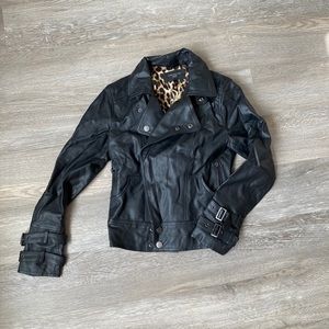 Black leather jacket